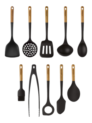 Staub Silicone Kitchen Utensil Set – 10-Piece Silicone & Wood Tools
