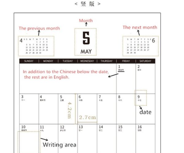 2020 Wall Calendar 365 days Desk Calendar