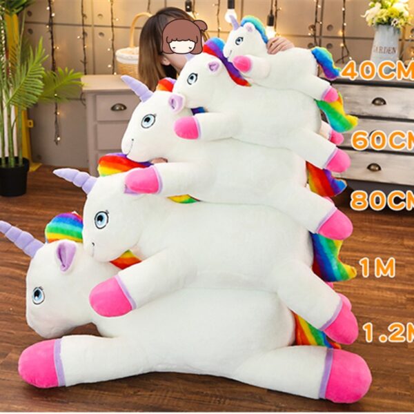 Cartoon Unicorn Shaped Rainbow Color Soft Toy