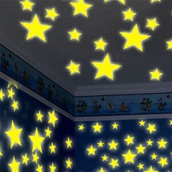 Kids Bedroom Fluorescent Glow In The Dark Stars Wall Stickers