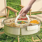 Round Plastic Food Storage Organizer with Lid