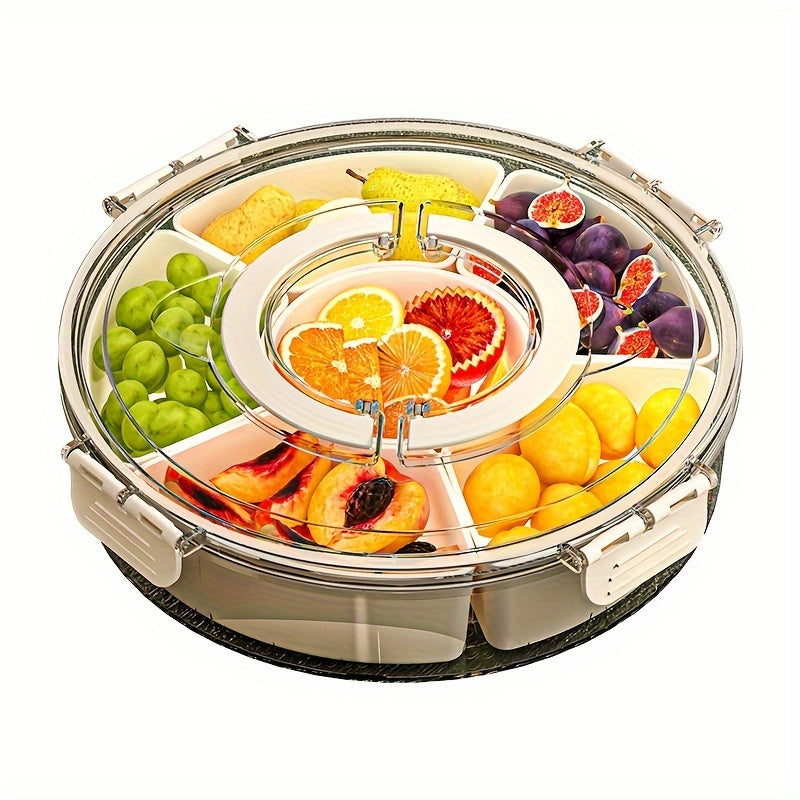 Round Plastic Food Storage Organizer with Lid
