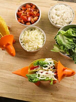 Food Grade Dinosaur Shape Plastic Food Holder Cornmeal Burritos Holder Taco Holder Food Display Holders Kitchen Food Rack Shell
