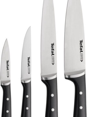 Tefal ice force k2324s74 - knife set - 4-piece - paring knife, chef's knife, kitchen knife and carving knife - stainless steel - dishwasher safe