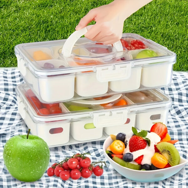 NNETM 8-in-1 White Clear Food Storage Container with Lid