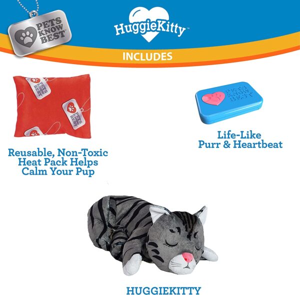 HuggieKitty by Pets Know Best- Cuddly Cat Toy, Soothing Sound & Warmth Help Relax