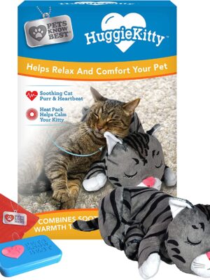 HuggieKitty by Pets Know Best- Cuddly Cat Toy, Soothing Sound & Warmth Help Relax