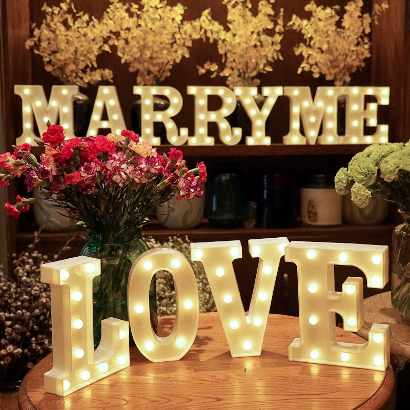 Alphabet Letter LED Lights Lamp Decoration