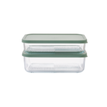 Container Culture 4-Piece Airtight Glass Food Storage Set with Lids, 40.57oz & 57.5oz Mixed Sizes - Soft Sage