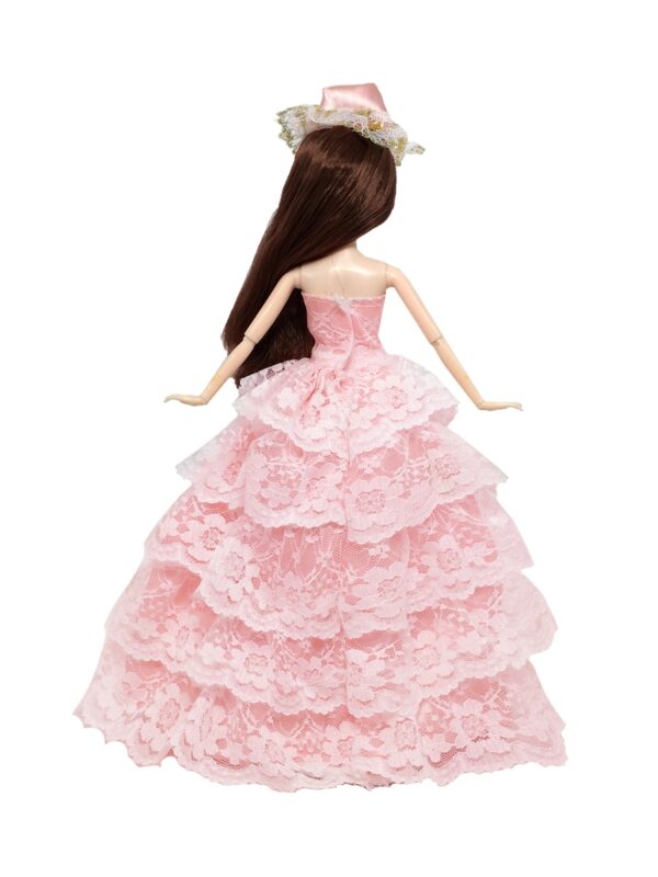 Inch Doll's Full Dress Five Layers Lace Strapless Dress And Hat Romantic Clothing