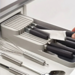 Kitchen knife drawer organizer Knife Storage Box with Separation Slots