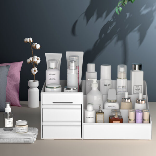 Large Capacity Cosmetic Storage Box with Drawer Organizer