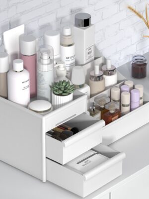 Large Capacity Cosmetic Storage Box with Drawer Organizer