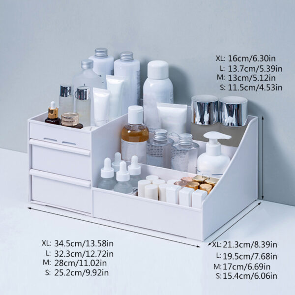 Large Capacity Cosmetic Storage Box with Drawer Organizer