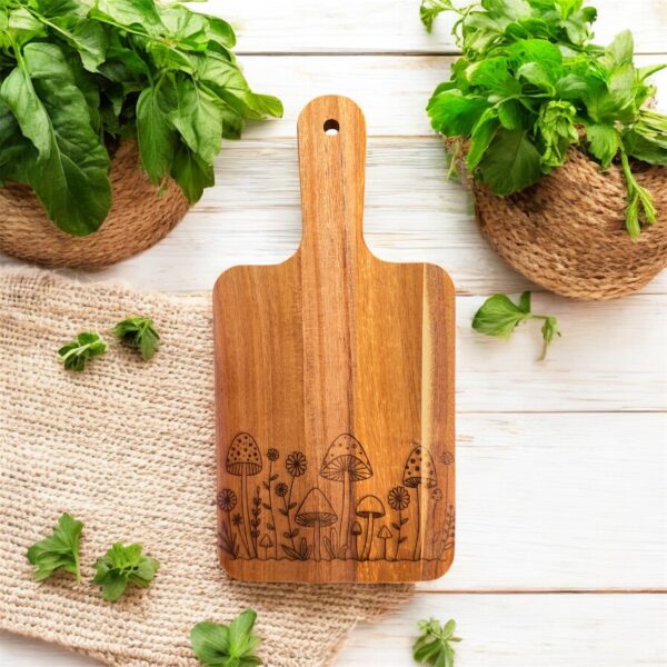 Flower Cutting Board,  Acacia Cutting Board, Engraved Cutting Board