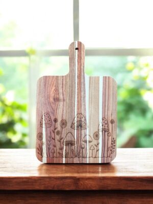 Mushroom Acacia Cutting Board, Engraved Cutting Board