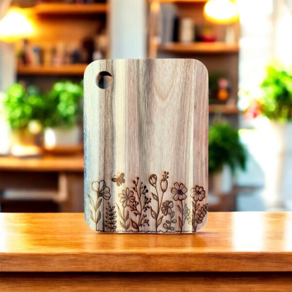 Mushroom Acacia Cutting Board, Engraved Cutting Board