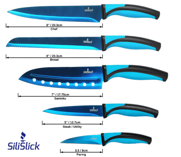 Kitchen Knife Set - Titanium Coated Blades