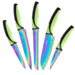 Kitchen Knife Set - Green Handle