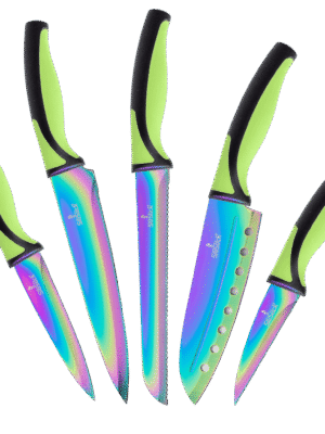 Kitchen Knife Set - Green Handle