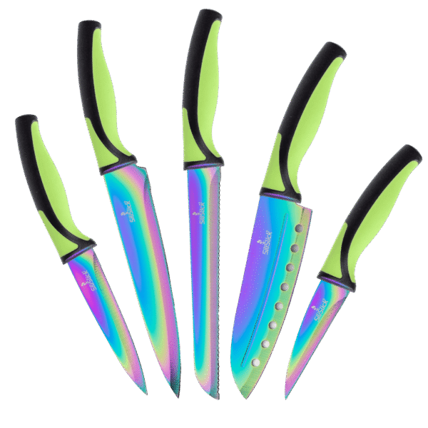 Kitchen Knife Set - Green Handle