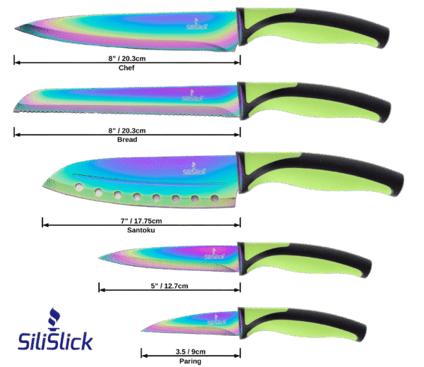 Kitchen Knife Set - Green Handle