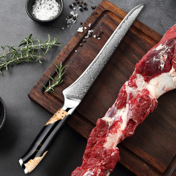6-Inch Damascus Utility Knife 67-Layer Razor Sharp Boning Knife Black