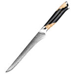 6-Inch Damascus Utility Knife 67-Layer Razor Sharp Boning Knife Black