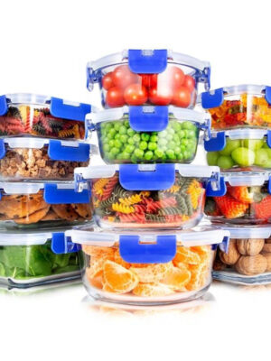 24-Piece Glass Food Storage Container Bakeware Set with Snap Locking Lids