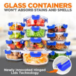 24-Piece Glass Food Storage Container Bakeware Set with Snap Locking Lids