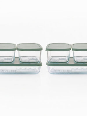 Container Culture 12-Piece Airtight Glass Food Storage Set with Lids, 25.35oz & 40.57oz Mixed Sizes - Soft Sage