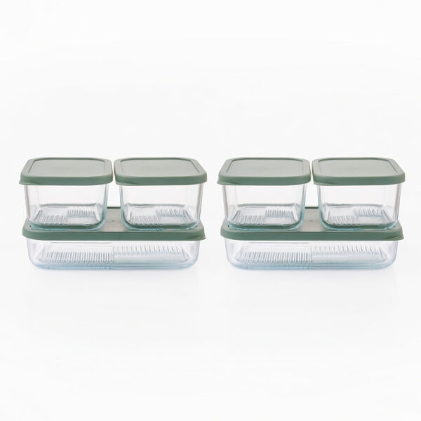 Container Culture 12-Piece Airtight Glass Food Storage Set with Lids, 25.35oz & 40.57oz Mixed Sizes - Soft Sage