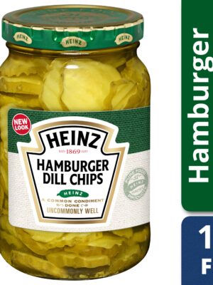 (3 Pack) Heinz Hamburger Dill Chips Pickles, 16 fl oz Jar