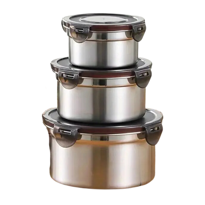 Stainless Steel Food Storage Containers Set (3Pcs)